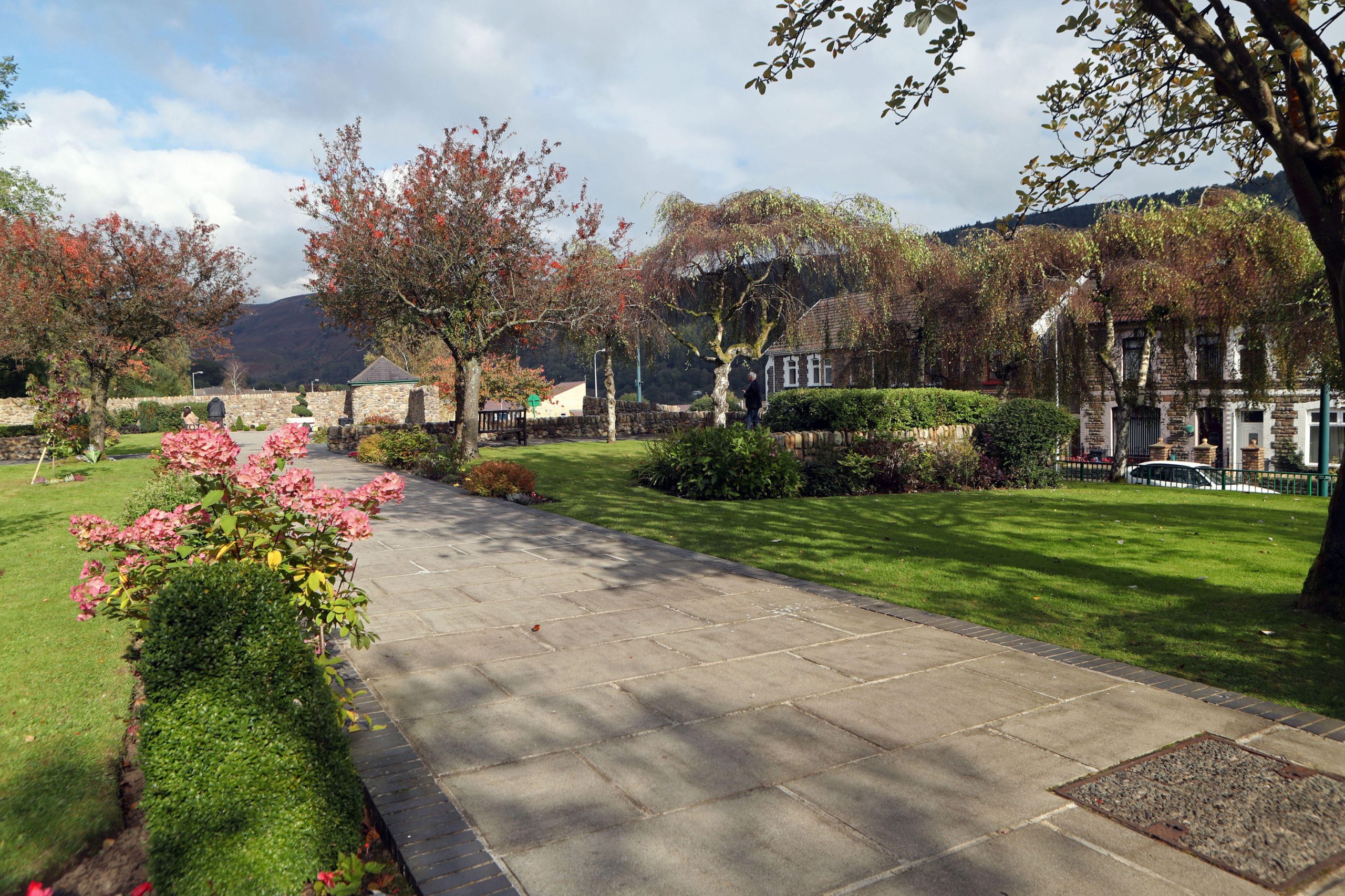 The memorial garden to the victims of the Aberfan disaster that was built on the site of Pantglass Junior School, as the 50th anniversary of the tragedy approaches.